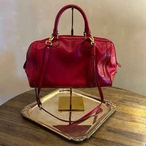 Banana Republic red leather handbag